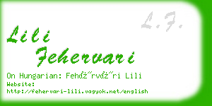 lili fehervari business card